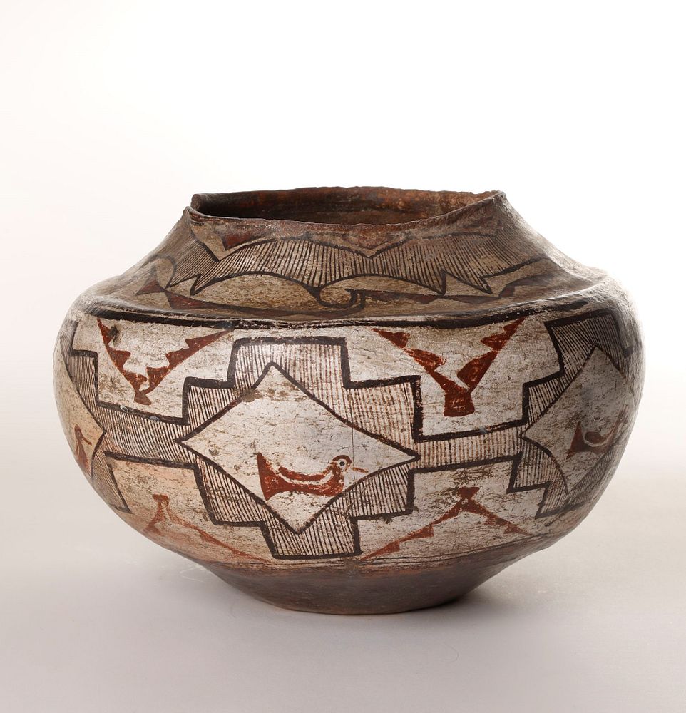 Appraisal: Zuni Polychrome Storage Jar ca Zuni Polychrome Storage Jar ca