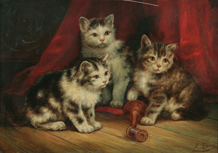 Appraisal: August Laux American - Playful Kittens Signed A Laux l