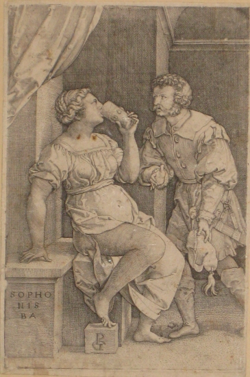 Appraisal: OLD MASTER PRINTS Group of prints GEORG PENCZ Sophonisba Drinking