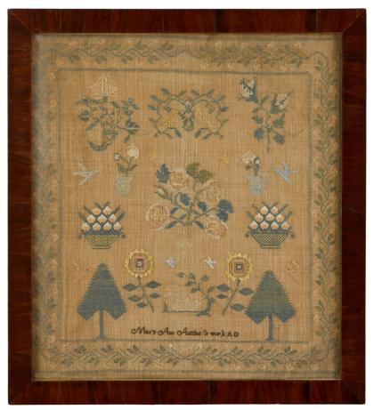 Appraisal: Needlework sampler mary ann antrim's work