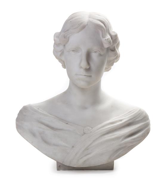 Appraisal: Sale Lot A Continental Alabaster Bust depicting a draped woman