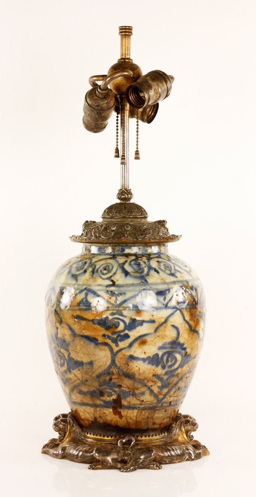 Appraisal: A - th th C Persian Vase Lamp th or