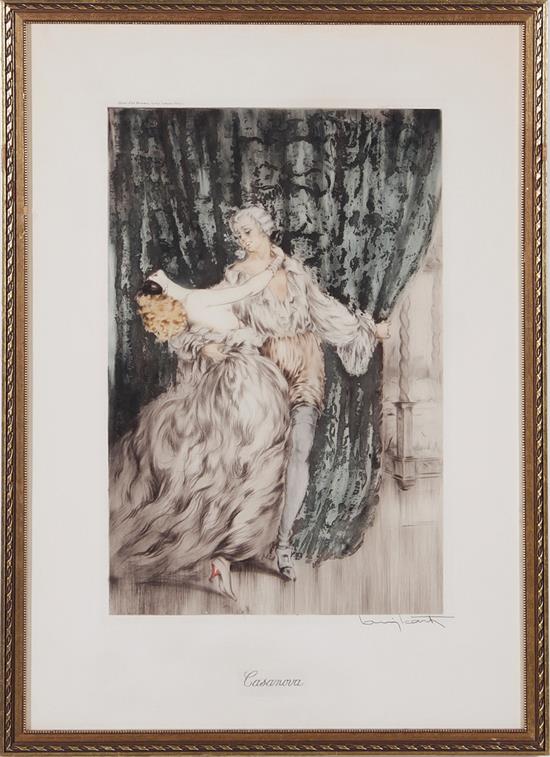 Appraisal: Louis Icart French - CASANOVA etching and aquatint framed signed