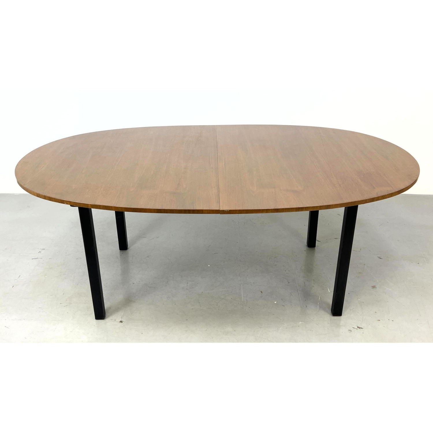 Appraisal: American Modern Walnut Dining Table Probber style Ebonized Leg and