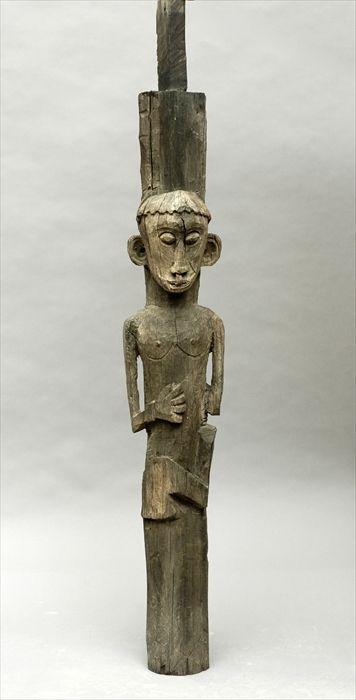 Appraisal: Dyak Carved Wood Totem Figure in Provenance Property from a