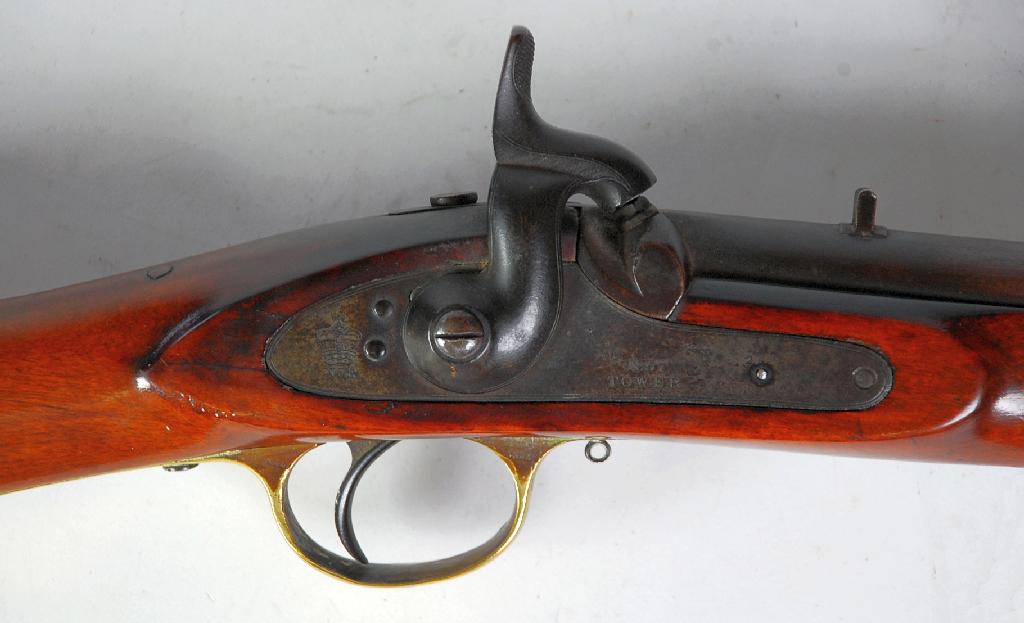 Appraisal: PROBABLY ENFIELD BORE PERCUSSION CARBINE stamped Tower with crowned V