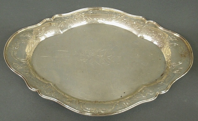 Appraisal: - Large sterling silver tray by Bailey Banks Biddle monogrammed