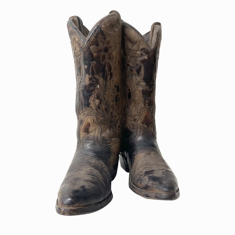 Appraisal: Heavy Porcelain Cowboy Boots Sculpture Heavy Porcelain Cowboy Boots Sculpture