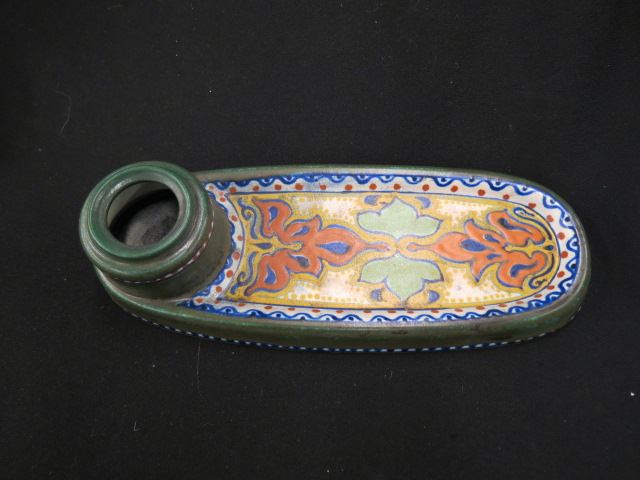 Appraisal: Gouda Dutch Art Pottery Inkstand X lacking lid