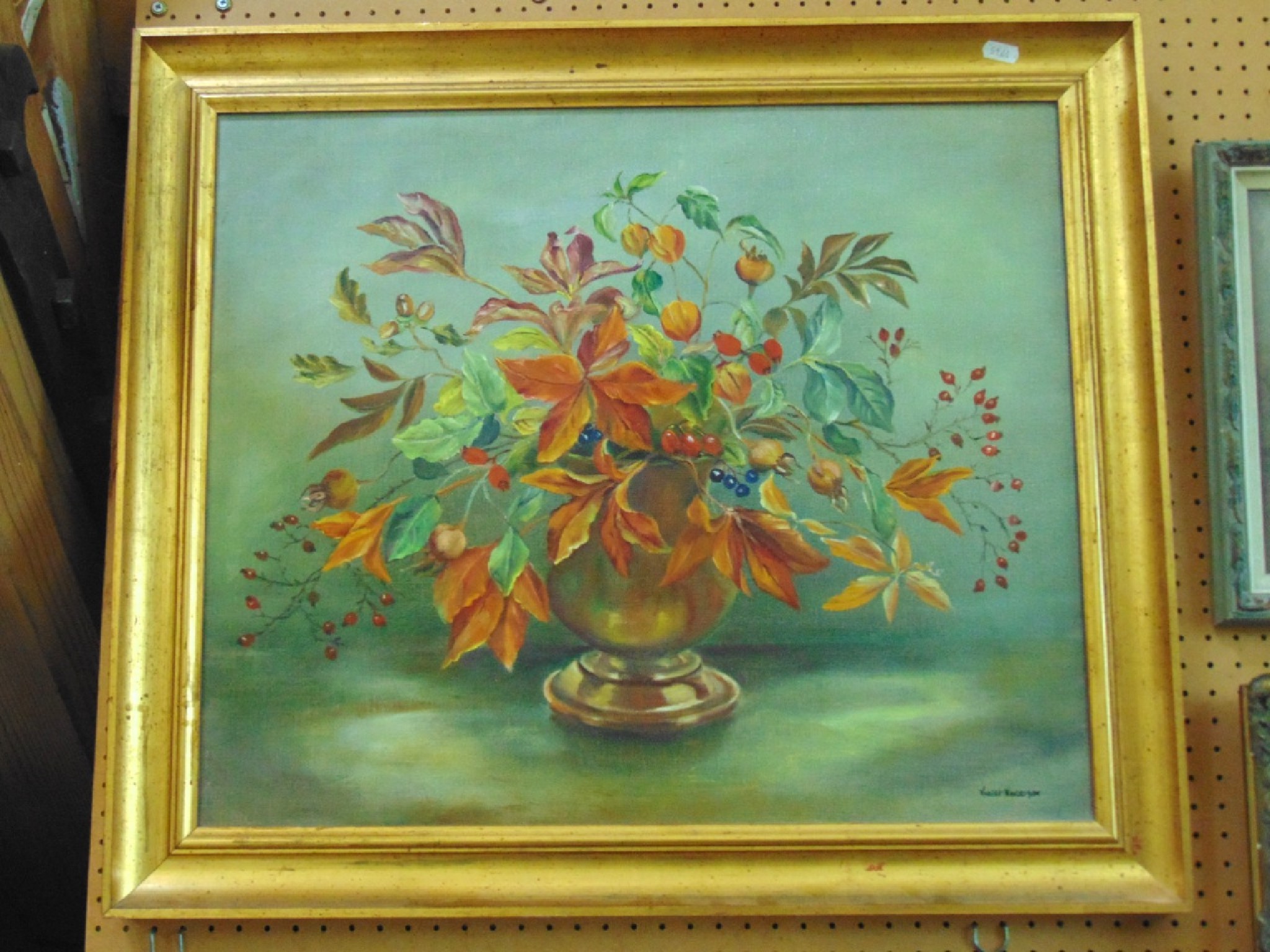 Appraisal: A th century oil painting on board of a floral