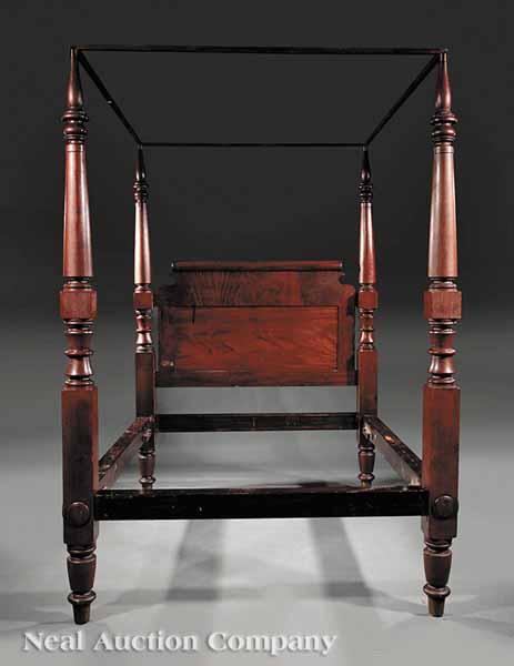 Appraisal: An American Late Classical Carved Mahogany Four Post Bed c