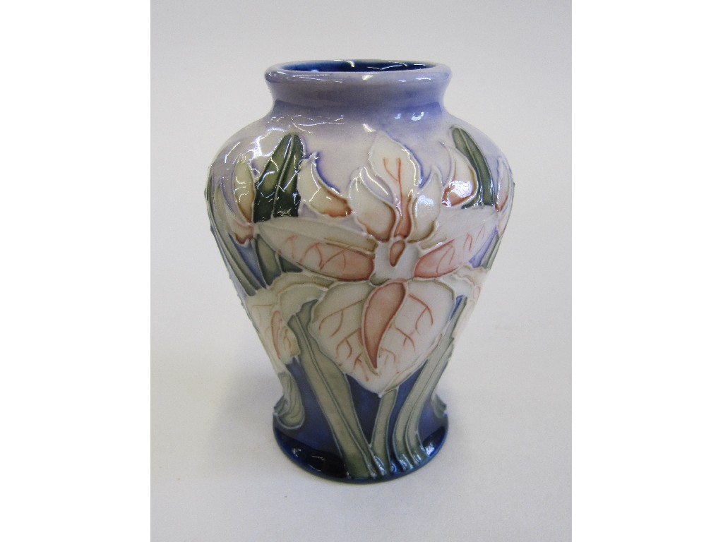 Appraisal: Miniature Moorcroft vase in windrush pattern cms high