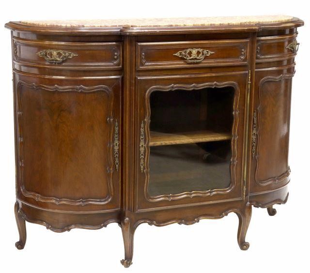 Appraisal: French Louis XV style walnut server late th c having