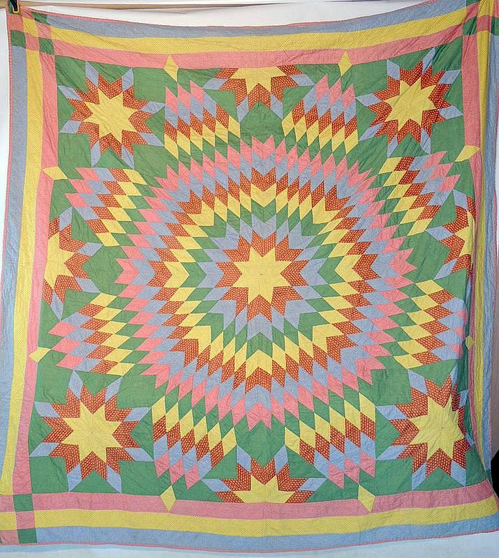 Appraisal: Pennsylvania Star Quilt x Condition In good condition