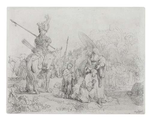 Appraisal: REMBRANDT VAN RIJN The Baptism of the Eunuch Etching x