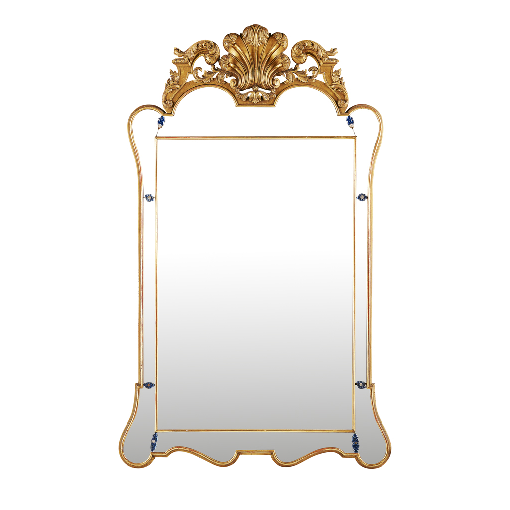 Appraisal: QUEEN ANNE STYLE GILTWOOD AND GESSO MIRROR TH CENTURY the