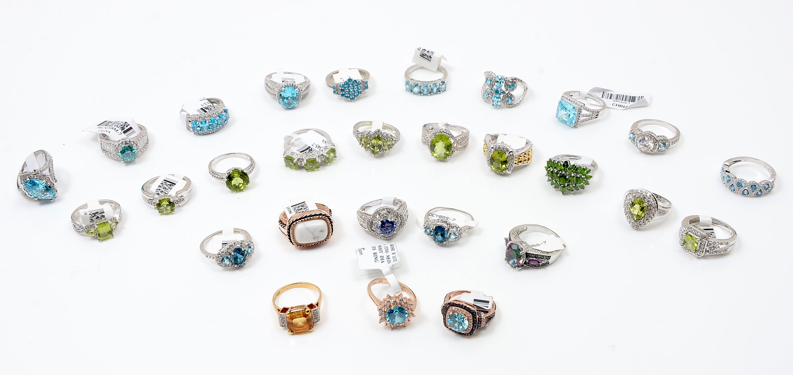 Appraisal: STERLING RINGS A beautiful mix of sterling rings - some