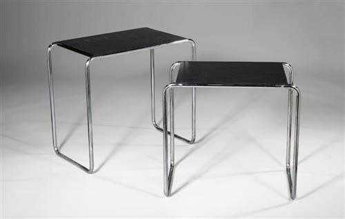 Appraisal: BREUER MARCEL - STACKING TABLES B C designed for Thonet