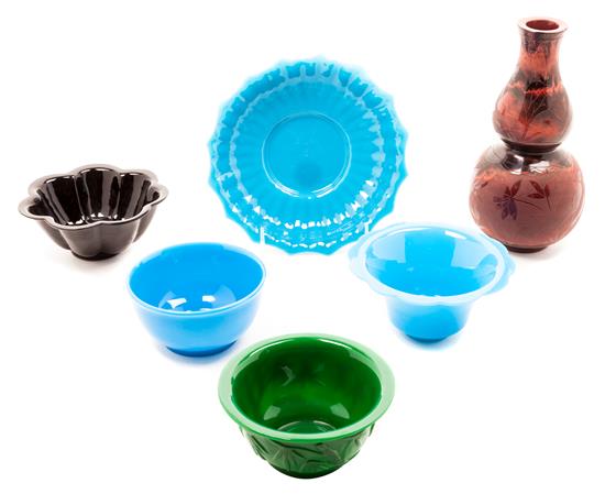 Appraisal: Sale Lot Five Peking Glass Bowls and a Peking Glass