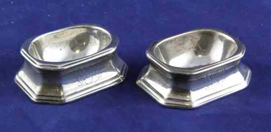 Appraisal: A pair of George I silver trencher salts with later