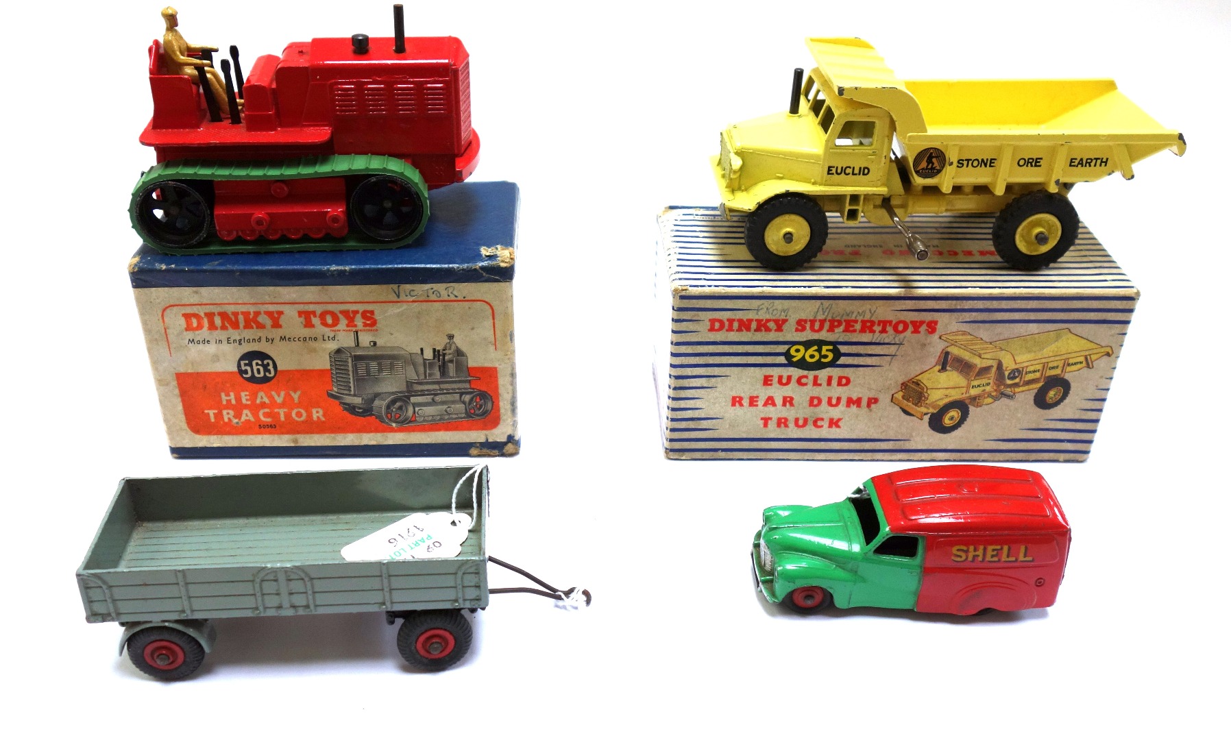 Appraisal: Three Dinky die-cast vehicles Heavy Tractor boxed a Euclid rear