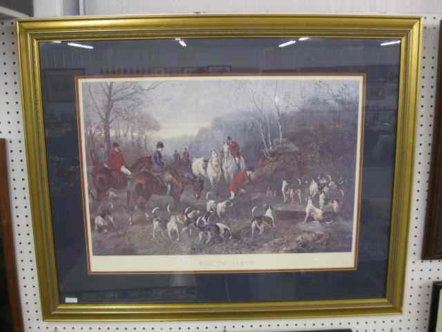 Appraisal: Fox Hunt Print ''Run to Earth''after Haywood Hardy image area