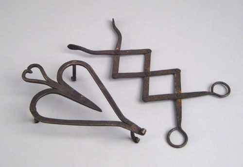 Appraisal: Pennsylvania wrought iron heart shaped trivet ca l together with