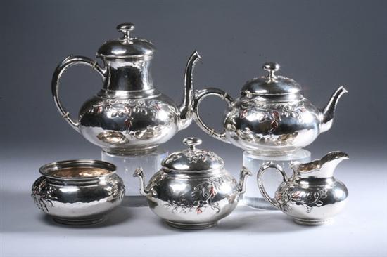 Appraisal: FIVE-PIECE WHITING ARTS AND CRAFTS STERLING SILVER COFFEE AND TEA