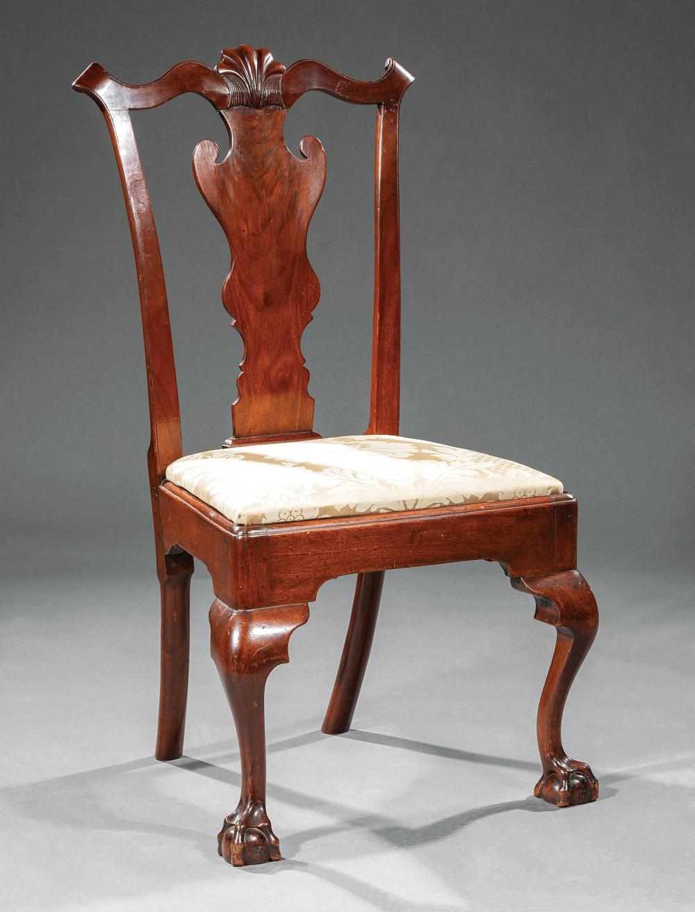 Appraisal: Fine American Chippendale Carved Mahogany Side Chair late th c