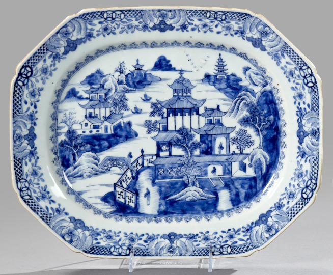 Appraisal: Chinese Export Blue and White Porcelain Platter fourth quarter th