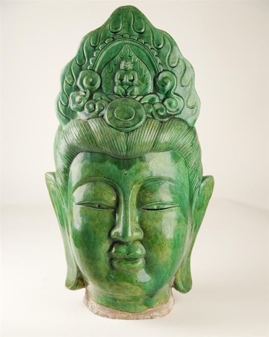 Appraisal: A Chinese Pottery Head of Avalokitesvara a Quan Yin goddess