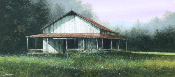 Appraisal: MESSA Lou American th C Old Barn Watercolor sight size