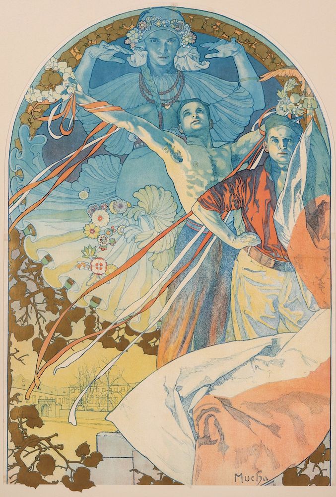 Appraisal: ALPHONSE MUCHA POSTER FOR SLAVIC PAGEANT ON THE VLTAVA Alphonse