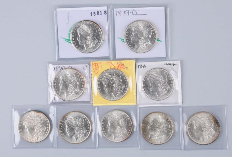 Appraisal: Lot Of Morgan Silver Dollars O MS MS S MS