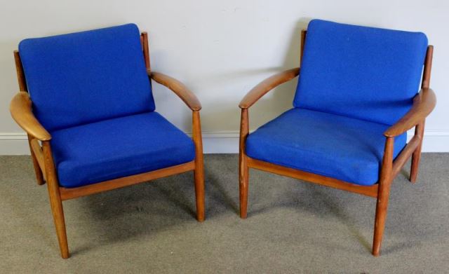 Appraisal: Midcentury Pair of Grete Jalk Lounge Chairs Grete Jalk for