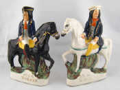 Appraisal: Staffordshire flatbacks Dick Turpin on Black Bess cm and Tom