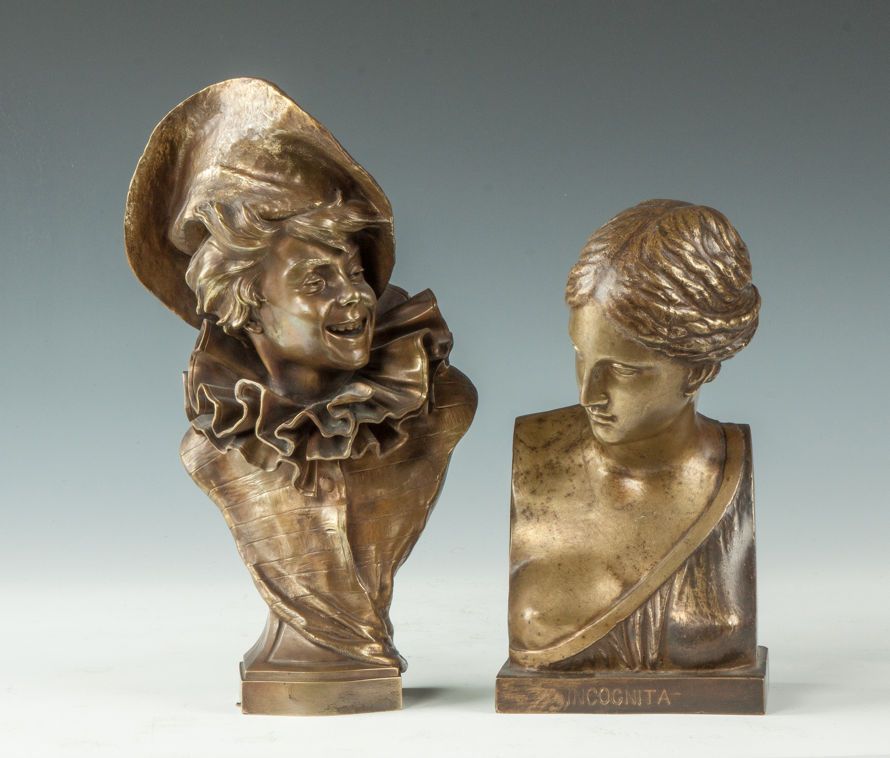 Appraisal: Two Bronze Busts Late th early th cent L Jester