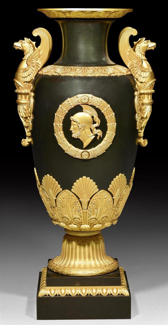 Appraisal: IMPORTANT VASE AUX GRIFFONS Empire from a Paris master workshop