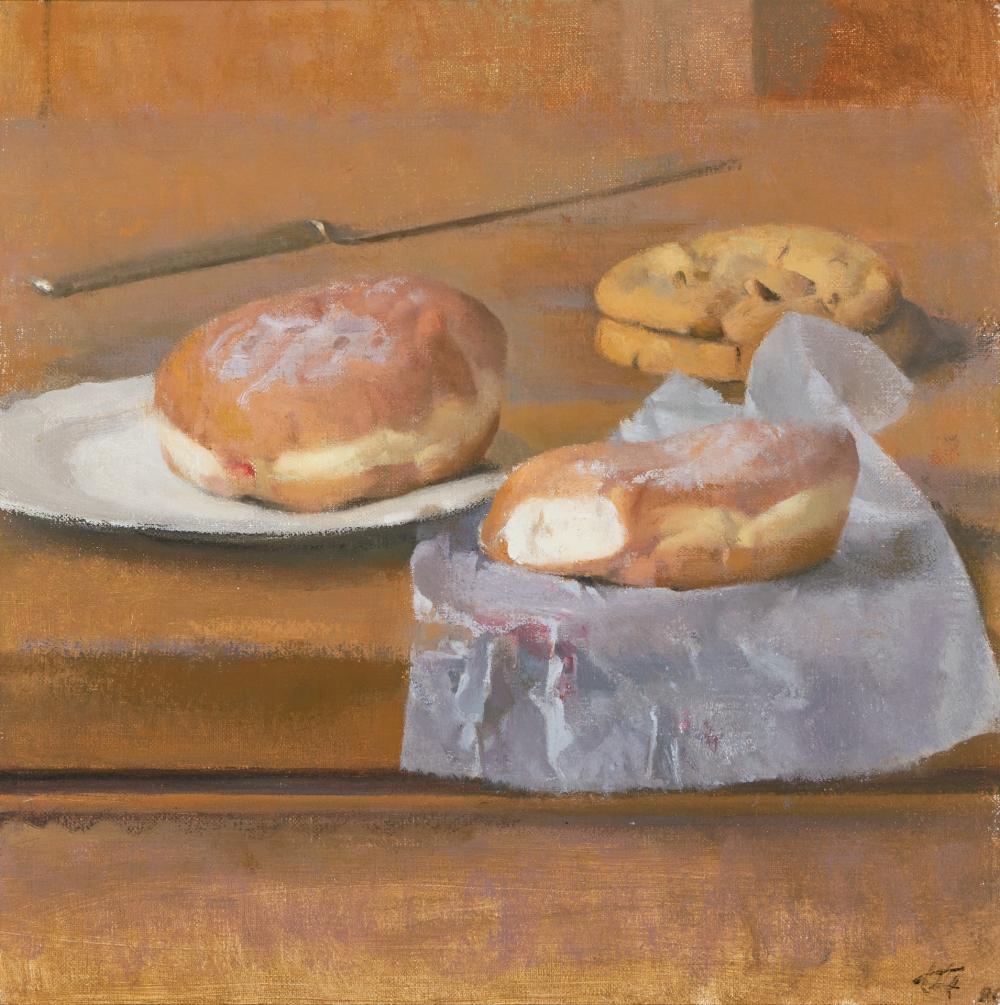 Appraisal: LENNART ANDERSON American - Still Life with Jelly Donuts and