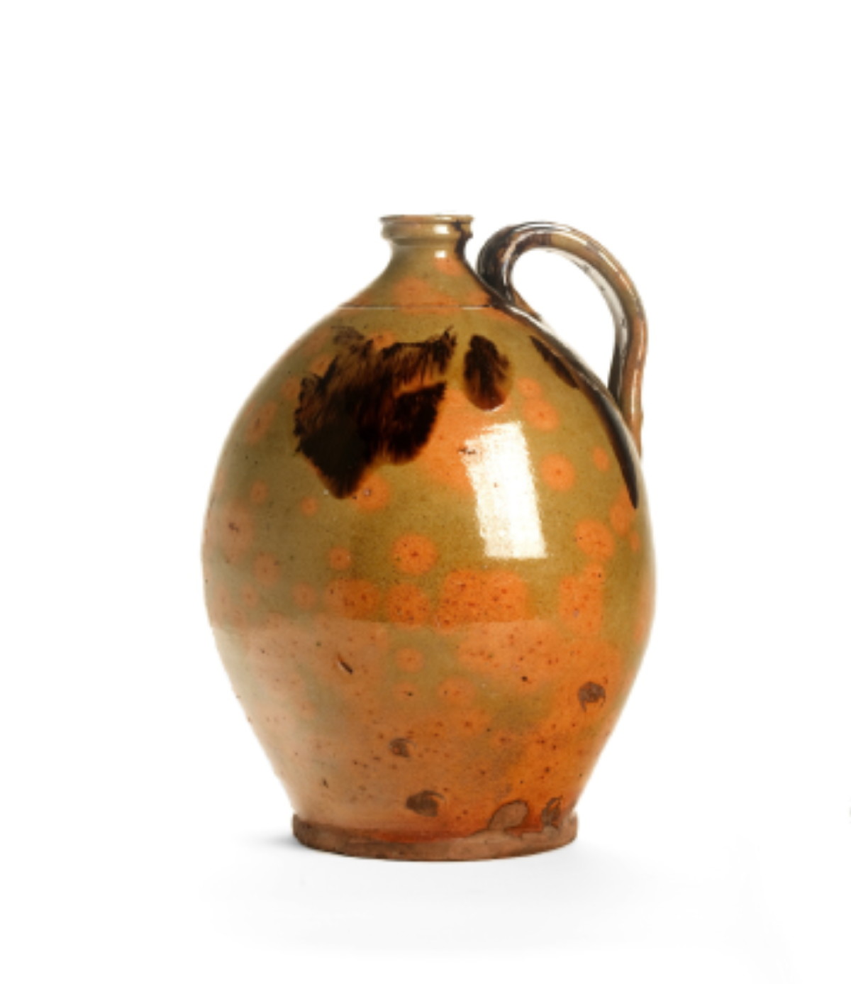 Appraisal: NEW ENGLAND REDWARE JUG PROBABLY GONIC NEW HAMPSHIRE CIRCA -