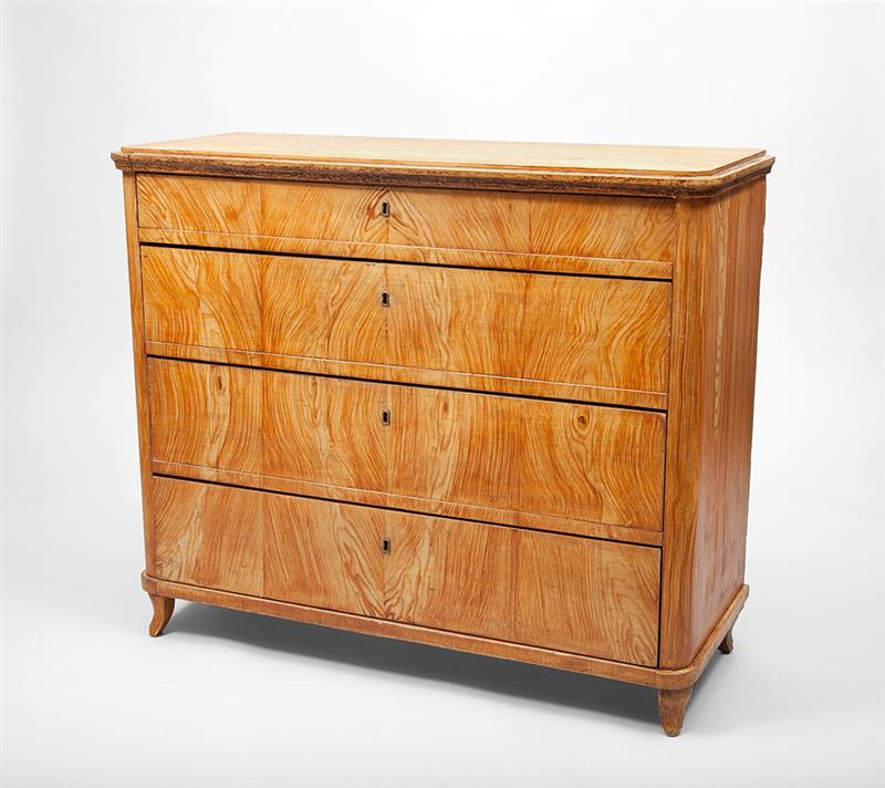 Appraisal: Scandinavian Wood-Grained Pine Four-Drawer Chest x x in Estimate -