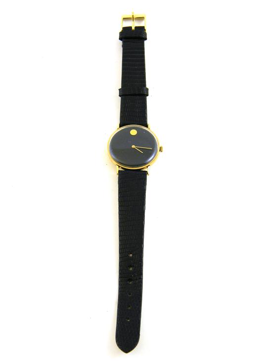 Appraisal: Jewelry- Omega wrist watch K yellow gold round case black