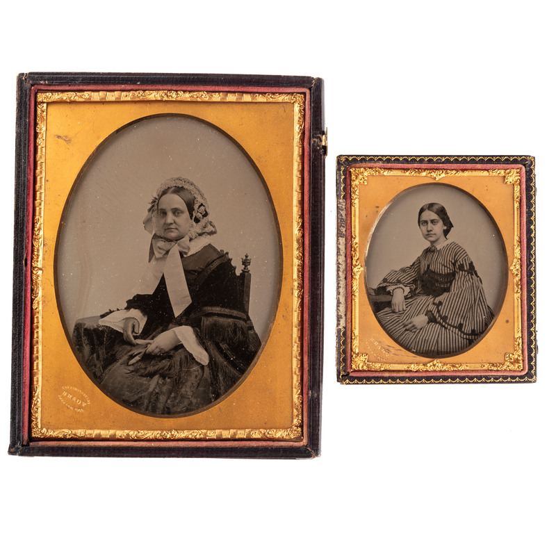 Appraisal: EARLY PHOTOGRAPHY BRADY Mathew photographer Half plate and sixth plate