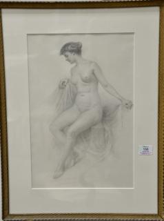 Appraisal: Charles Osborne graphite on paper nude signed center right Charles