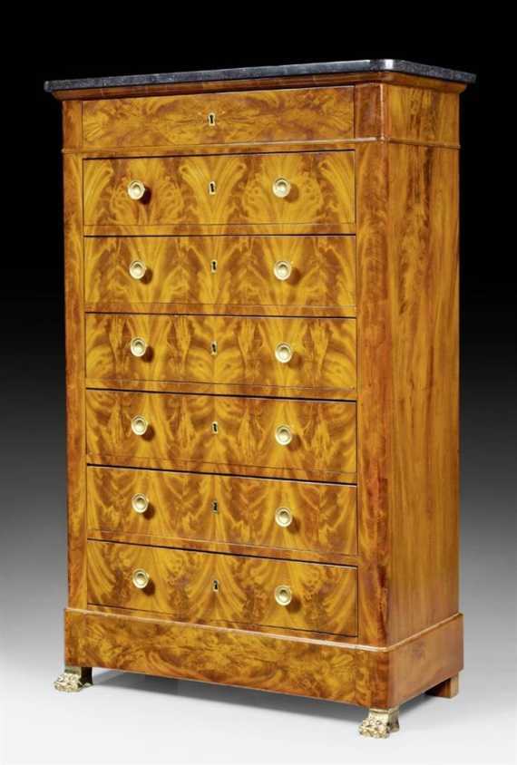 Appraisal: SEMAINIER Empire restoration Paris th century Light flame mahogany Gilt