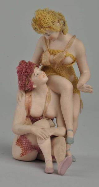 Appraisal: Bisque Figure Of Nude Women This figure depicts two scantily