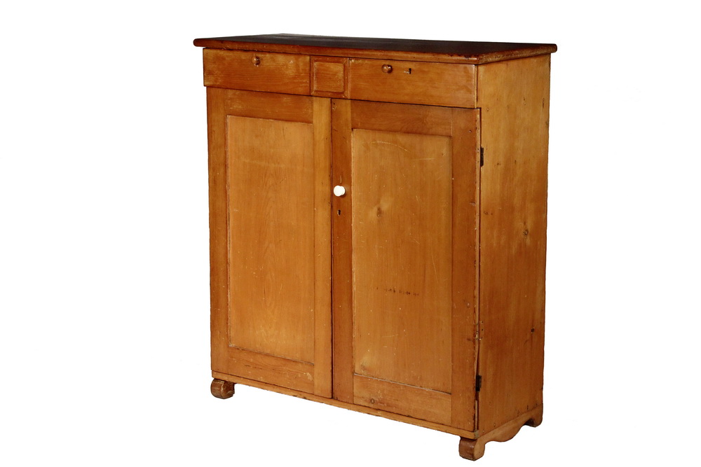 Appraisal: COUNTRY PINE CABINET - Circa Pumpkin Pine Maine Cabinet with