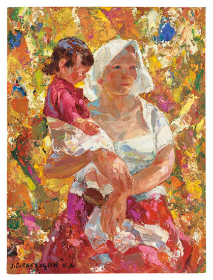 Appraisal: JOHN EDWARD COSTIGAN Mother and Child Oil on masonite circa