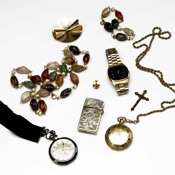 Appraisal: ASSORTED WATCHES JEWELRY Includes pieces by Waltham pieces with cultured