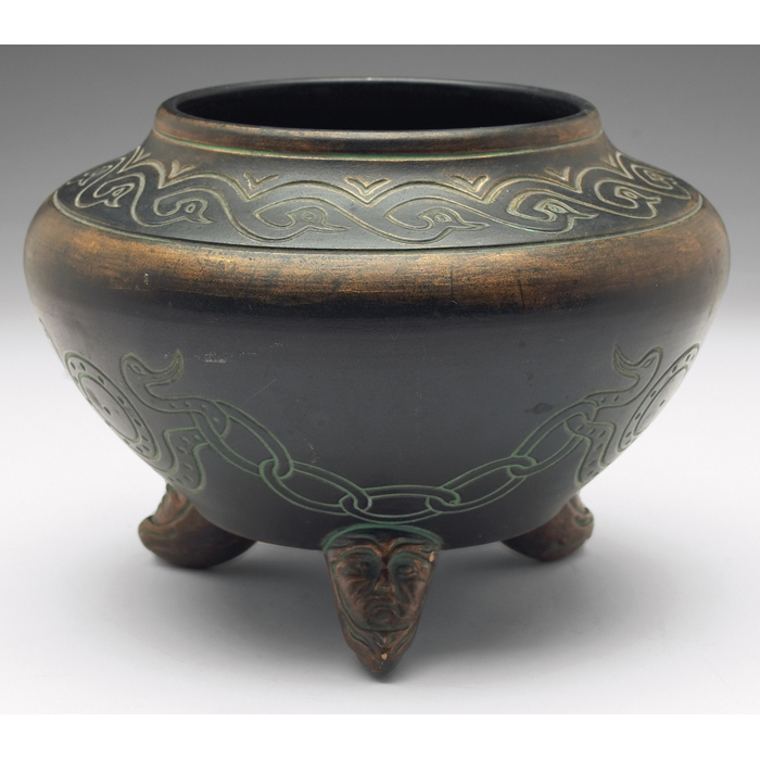 Appraisal: Norse bowl footed shape with incised designs covered in a